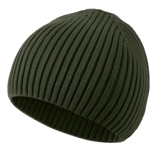 ROYBENS Wool Beanie for Men Women, Seamless Knit Warm Winter Hat Skull Caps - color: 1pcs- Army Green
