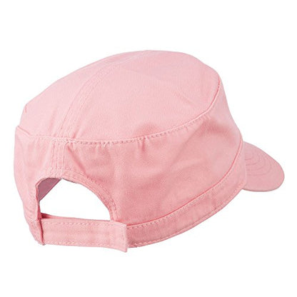 Garment Washed Adjustable Army Cap - color: Pink