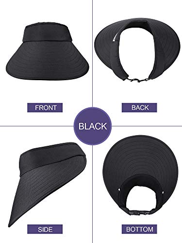Syhood 2 Pieces Women Sun Visor Wide Brim Adjustable Golf - color: Color Set 1