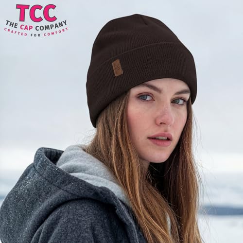 Beanie for Men Women | Cuffed Thick Soft Knitted Unisex Winter Hat Beanies Skull Cap - color: A07- Deep Coffee