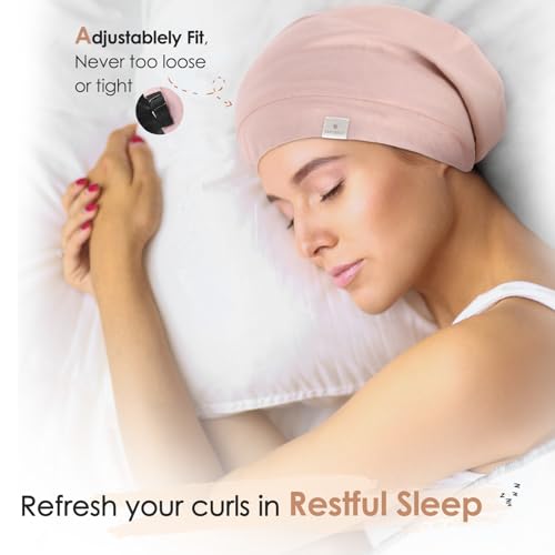YANIBEST Slouchy Beanie Hat Satin Lined Sleep Cap Chemo Headwear Caps Pink - color: Pink, size: Medium