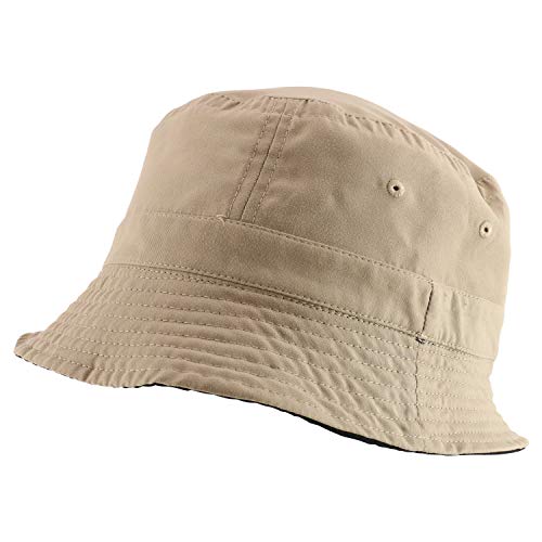 Armycrew Big Size Oversized Microfiber Reversible Bucket Hat - color: Dk Green Khaki, size: X-Large-XX-Large