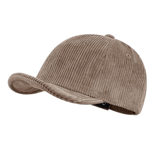 CLAPE Corduroy 5 Panel Hat, Lightweight Breathable Adjustable Soft Flat Brim Baseball Cap Trucker Hat for Outdoor Adventures - color: Gd29-swag Purple Or Gray