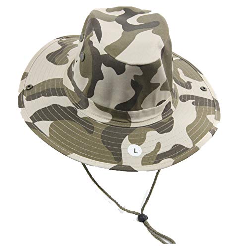 Bucket Sun Flap Hat Cap Fishing Hiking Army Military Snap Brim Neck Cover - color: Desert Camo, size: Small