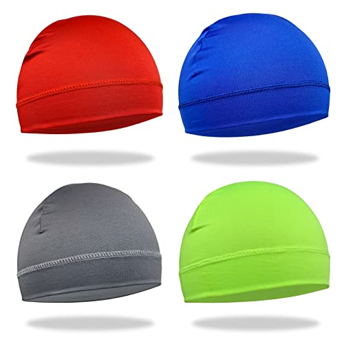 6 Pcs Skull Cap Sweat Wicking Helmet Liner Breathable Cycling Beanie Running Sports Hat Cooling Head Wraps for Men - color: Colorful Pack
