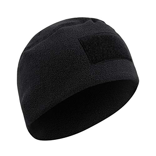 Rothco Tactical Watch Cap – Polar Fleece Beanie with Loop Field for Patches - color: Black