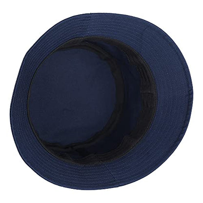 Umeepar Unisex 2 Pack Cotton Bucket Hat Packable Sun Hat for Men Women - color: White +Dark Blue