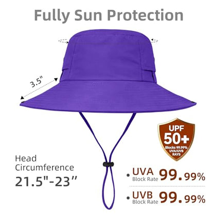 ZOORON Sun Hats for Women Men Fishing Hat UPF 50+ Wide Brim Bucket Hat - color: 1pack-purple