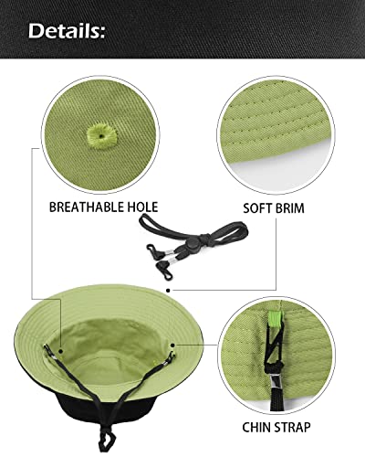 Zylioo XXL Bucket Hat for Big Heads, Reversible Fishing Sun Hat - color: Black-avocado Green, size: Medium