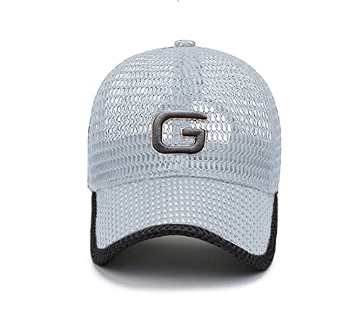 FASHIXD Baseball Cap for Men Summer Mesh Trucker Hats Breathable Running Hat Outdoor Sports Quick Dry Hat - color: Light Grey