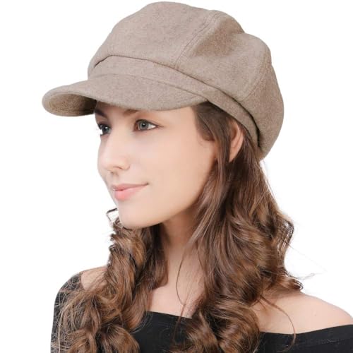 Comhats Women's Wool Winter Warm Newsboy Hats, Fashion Pageboy Beret Cap - color: 67145_coffee, size: Medium