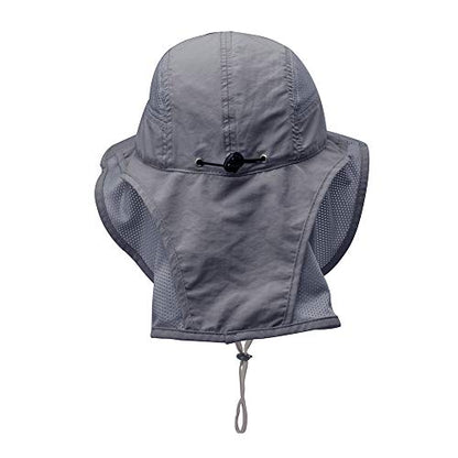 Unisex Outdoor Activities UV Protecting Sun Hats with Neck Flap - color: Black-grey