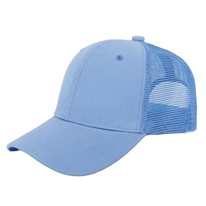 ZH 12 Pack Mesh Trucker Hats, Bulk Baseball Caps for Men and Women, Trucker Cap Wholesale - color: Light Blue