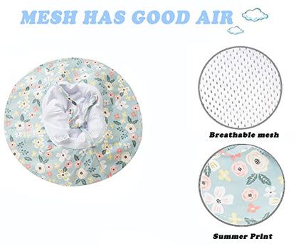 Baby Girl Sun Hat Infant Summer Beach Hat Toddler Bucket Hat UPF 50+ - color: A-blueflower, size: 0-6 Months