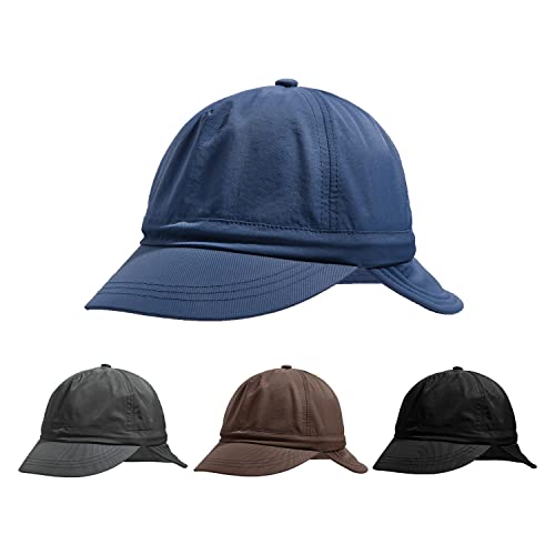 CLAPE Baseball Cap Style Fishing Safari Cap for Outdoor Hiking Camping Sun Protection Short Brim Sun Hat with Neck Flap - color: Wb-yf-coffee