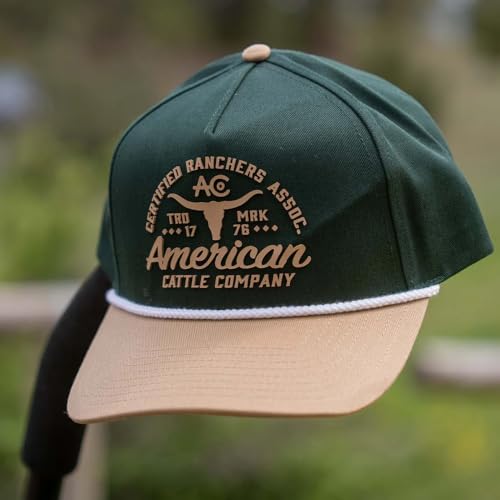 Certified Ranchers Association Adjustable Snapback Hat - color: Green/Khaki