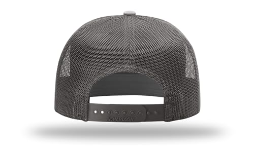 Richardson 168 Hi-Pro 7 Panel Adjustable Snapback Trucker Mesh Back Cap - color: Charcoal