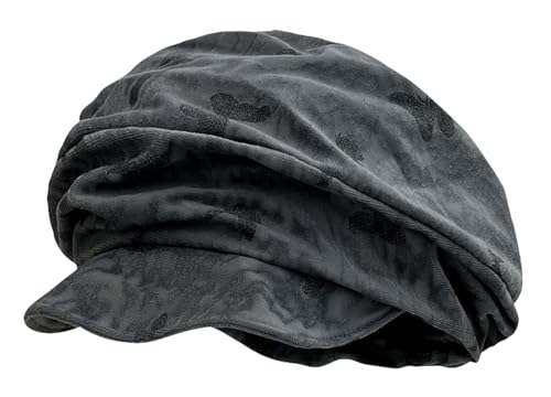 Pocadri Slouchy Pleated Newsboy Hats for Women Men Spring/Fall Retro Beret Hat Visor Lightweight Cabbie Cap - color: Butterfly-khaki