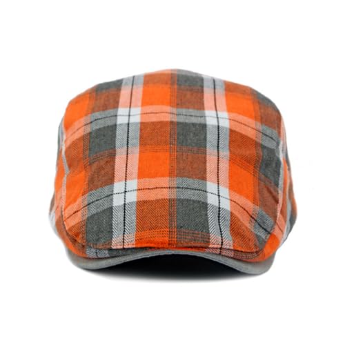 2 Pack Men's Plaid Cotton Flat Newsboy Ivy Cabbie Golf Gatsby Cap Hat - color: 770oc