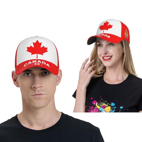 National Flags Baseball Cap for Men Women, Adjustable Trucker Hat Sun Visor Caps, Outdoor Dad Cap Patriotic Hat - color: Canadian Flag