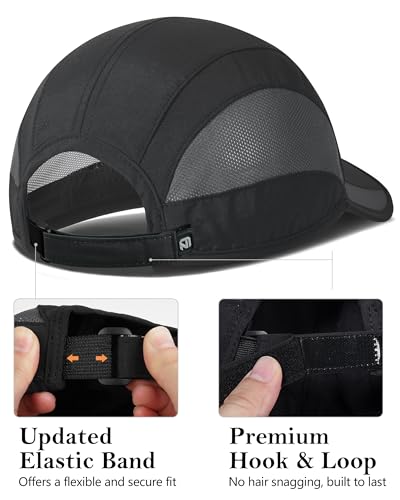 GADIEMKENSD Quick Dry Run Hat Cooling Breathable Mesh - color: Black, size: 7-7 1/2