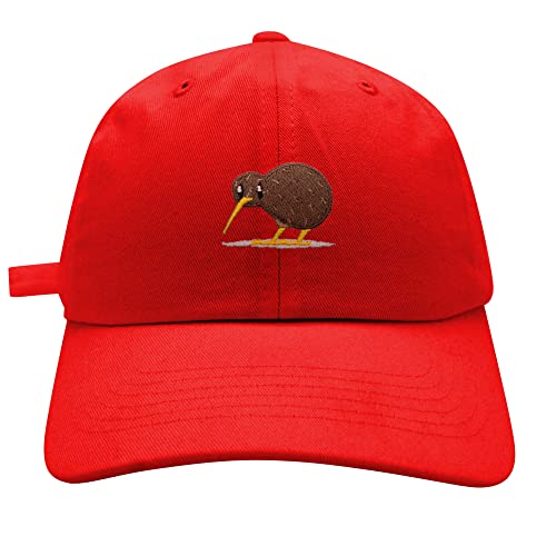 JPAK Kiwi Bird Baseball Cap Embroidered Cotton Dad Hat - Funny - color: Red