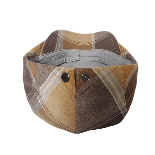 Plaid Newsboy Hats Flat Cap for Men Women Ivy Catsby Cabbie Driving Hat - color: Plaid-03-khaki