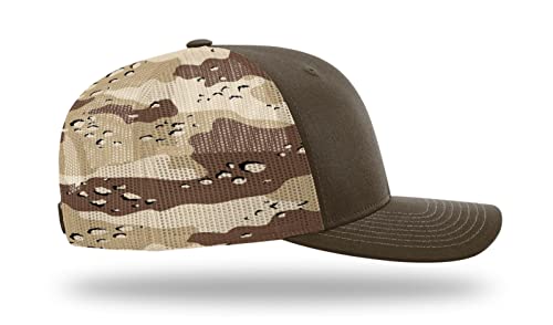 Richardson 112 Classic Six-Panel Adjustable Snapback Trucker Cap - color: Brown/Desert Camo