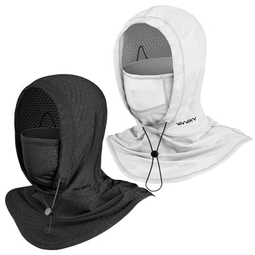 Cooling Balaclava Face Mask with Breathable Holes Sun Protection Full Face Mask for Men Women Fishing Cycling&Outdoor Work - color: Ng Black + Ddm White