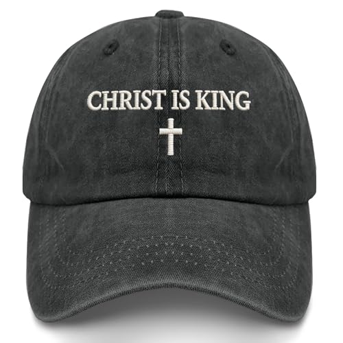 Man of God Husband Dad Embroidered Hat Camping Caps for Women - color: Christ is King Christian Cross Religious Jesus 12