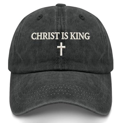 Man of God Husband Dad Embroidered Hat Camping Caps for Women - color: Christ is King Christian Cross Religious Jesus 12