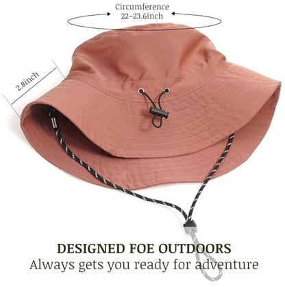 Unisex Waterproof Foldable Bucket Hat Packable Sun Cap for Hiking - color: Brick Red
