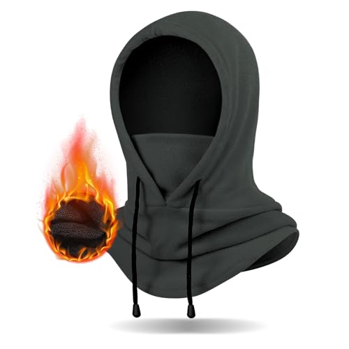 Winter Balaclava Ski Mask: Warm Fleece Hood Hats Face Cover - color: Grey