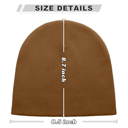 ROYBENS 100% Cotton No Cuff Beanie Hat Men Women, Fisherman Skull Cap - color: Light Coffee