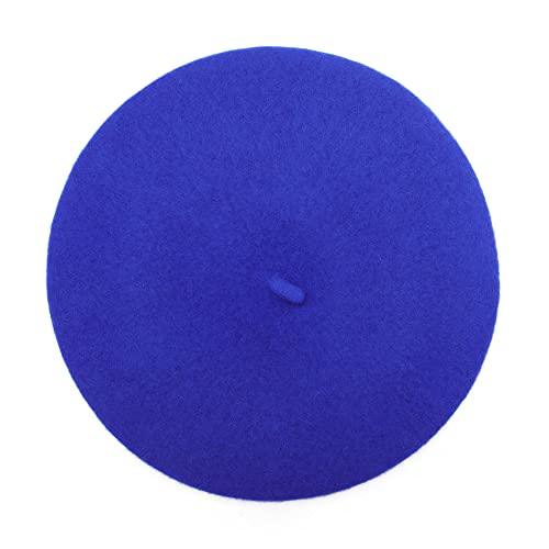 ZLYC Wool French Beret Hat Solid Color Classic Artist Cap for Women - color: Fantasy Blue