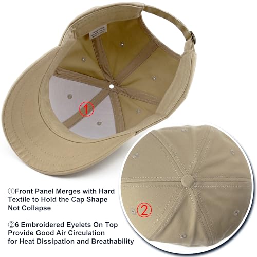 Loneshark Short Brim Baseball Hat for Running Small Bill Umpire Cap - color: Khaki