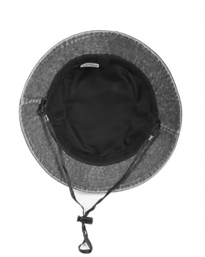 Zylioo XL XXL Bucket Hat for Big Heads, Washed Cotton Sun Hat - color: Gray-lined, size: X-Large