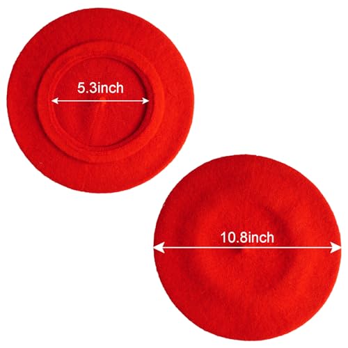 choyaxo French Beret Hats Solid Classic Beret Hats for Women Girls - color: Red