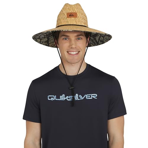 Quiksilver Men's Wide Brim Outdoor Lifeguard Straw Sun Hat - color: Army, size: Large-X-Large