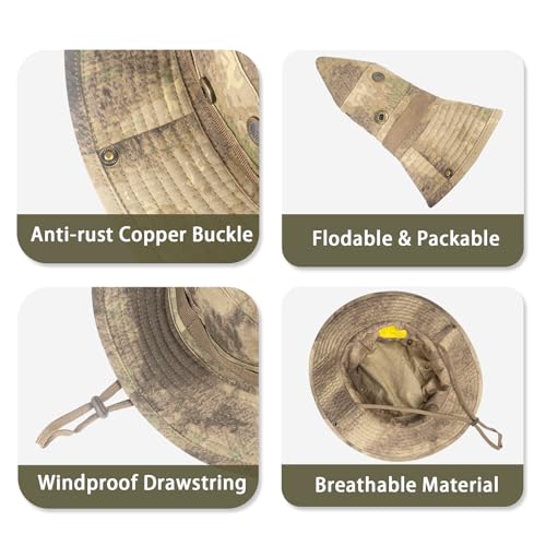 Sun Hats for Men Women Bucket Hat UPF 50+ Boonie Fishing Safari Hat - color: Gray Ruin
