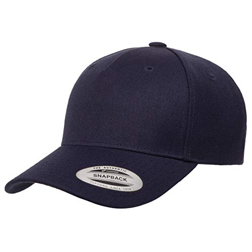Yupoong Men's Yp Classics™ 5-Panel Premium Curved Visor Snapback Cap - color: Navy