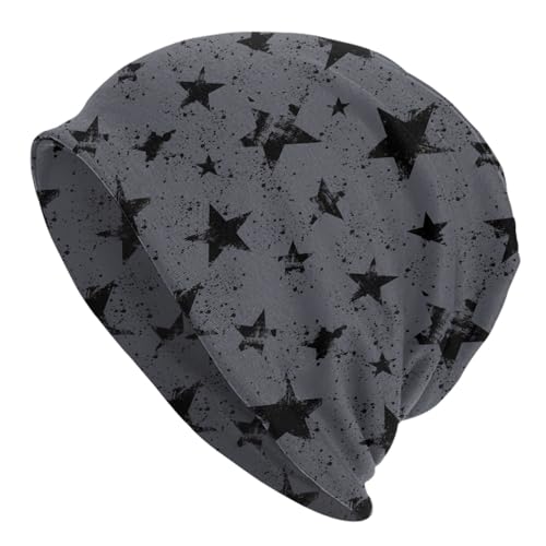 Slouchy Beanie Hat Skull Cap Chemo Headwear Baggy Hats for Men Women Running Cycling - color: Light Gray Geometry