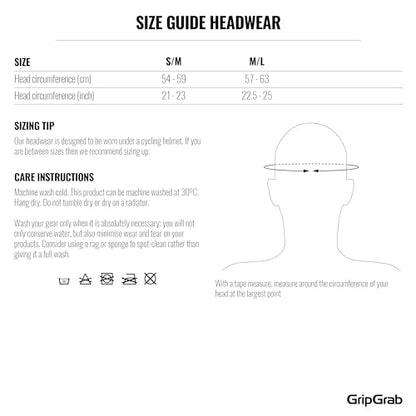 GripGrab Summer Cycling Cap - UV Protection Under-Helmet Bicycle Visor Hat - color: Black, size: Small-Medium
