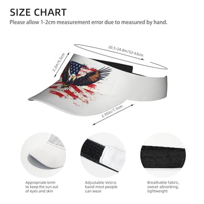 United States 250th Anniversary Hat America Patriotic Visor Caps for Women Men Adjustable Sun Hat - color: Bald Eagle With American Flag 9