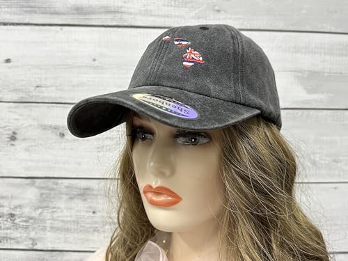 America State City Flag Hats - color: Hawaii Flag (Washed Black)