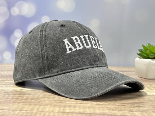Family Titles Baseball Hat for Grandparents Parents, Relatives Gift - color: Abuelo (Washed Black)