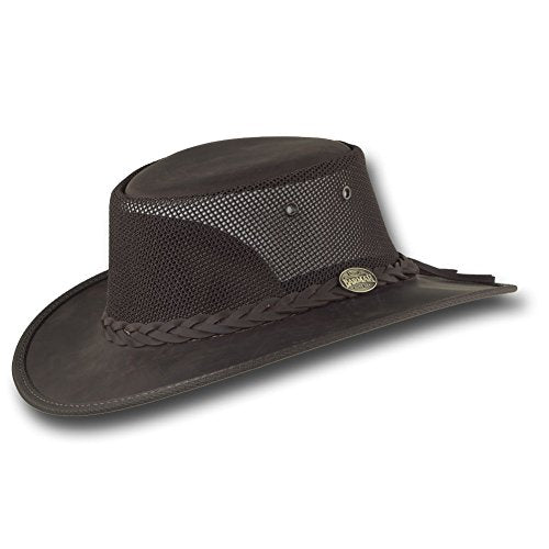 Barmah Hats Foldaway Bronco Cooler Leather Hat - Item 1062 - color: Brown, size: Large