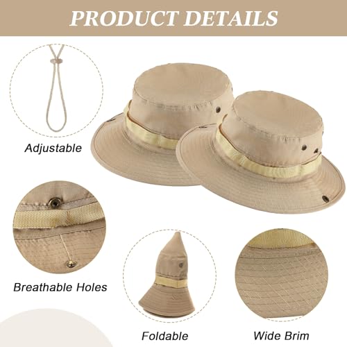 Eurzom 30 Pcs Bucket Hat Bulk Wide Brim Boonie Hats Safari Fishing Sun Hat with Chin Strap