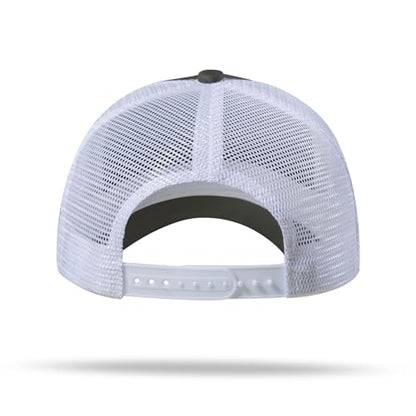 American Flag Trucker Hat - Snapback Hat, Baseball Cap for Men Women - Breathable Mesh Side, Adjustable Fit - for Casual Wear - color: Olive/White