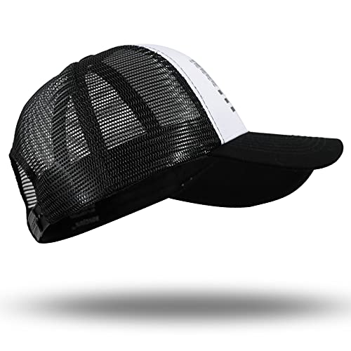 American Flag Trucker Hat - Snapback Hat, Baseball Cap for Men Women - Breathable Mesh Side, Adjustable Fit - for Casual Wear - color: White/Black